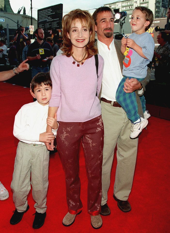 Annie Potts, James Hayman, and sons, Harry and James.Credit: Frank Trapper/Corbis/Getty
