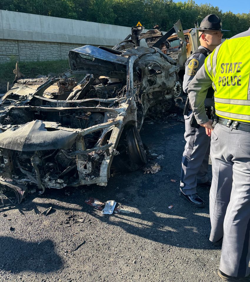 This photo provided by the Virginia State Police shows the scene of a fatal accident involving a bus on Interstate 95 near Quantico, Va., on Friday, May 29, 2026. Fatal incident on Interstate 95Credit: Virginia State Police via AP