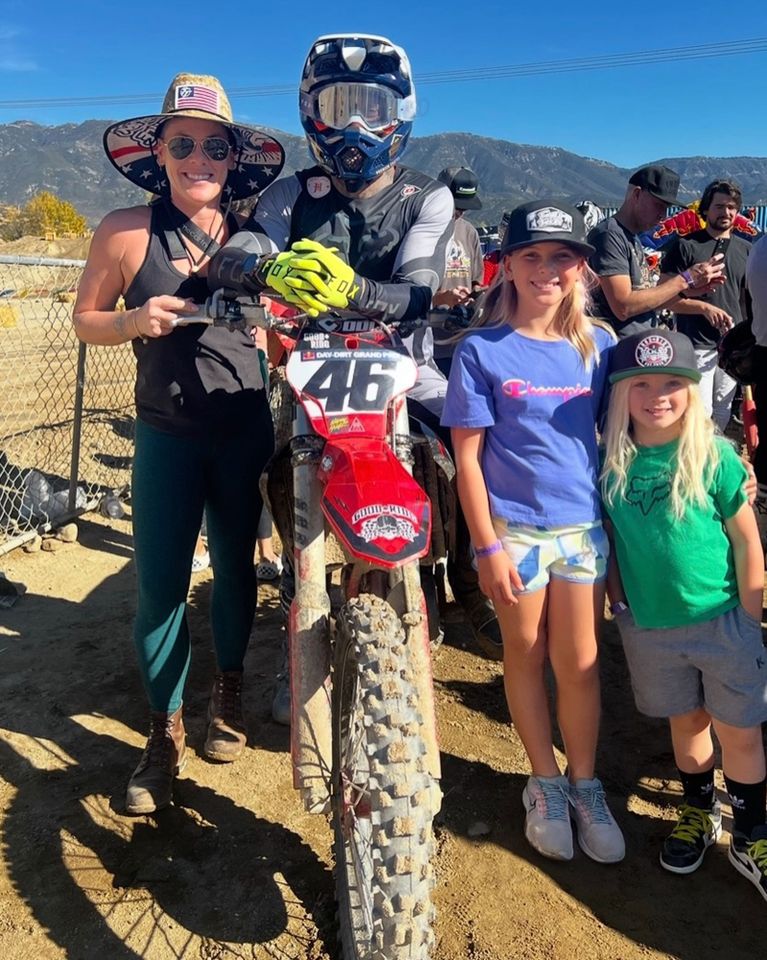 Pink, Carey Hart and their kids, Willow and Jameson.Credit: Carey Hart/Instagram