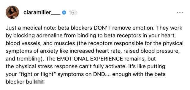 Ciara Miller called out West Wilson's beta block excuseCredit: Ciara Miller/Threads