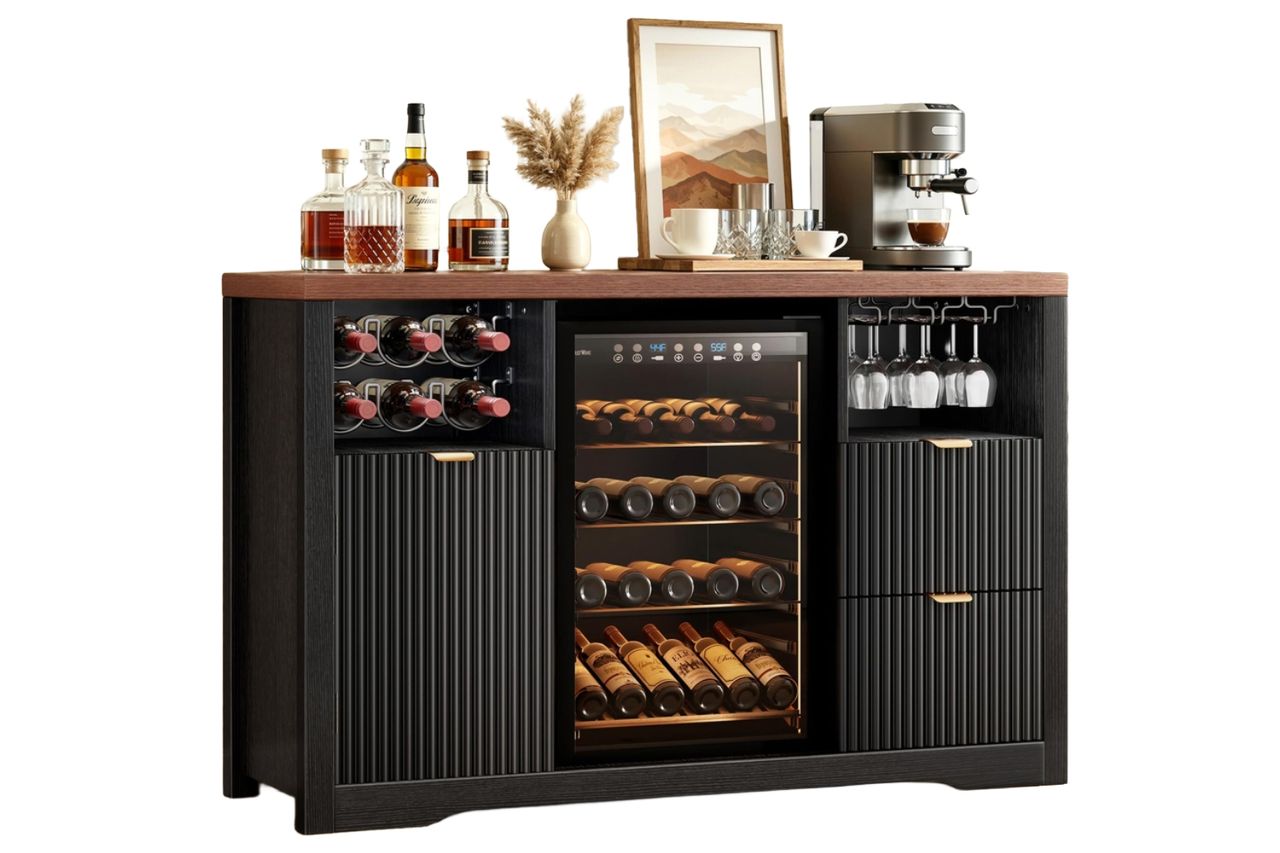 Coffee Bar Cabinet with Fridge Space, 53 Credit: Amazon