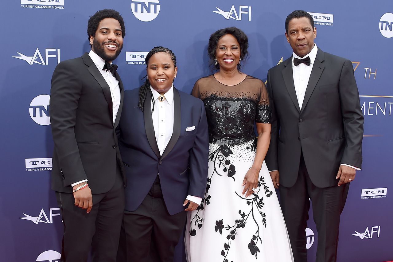 Malcolm Washington, Katia Washington, Pauletta Washington, and Denzel Washington on June 6, 2019 in Hollywood, California.Credit: Gregg DeGuire/WireImage