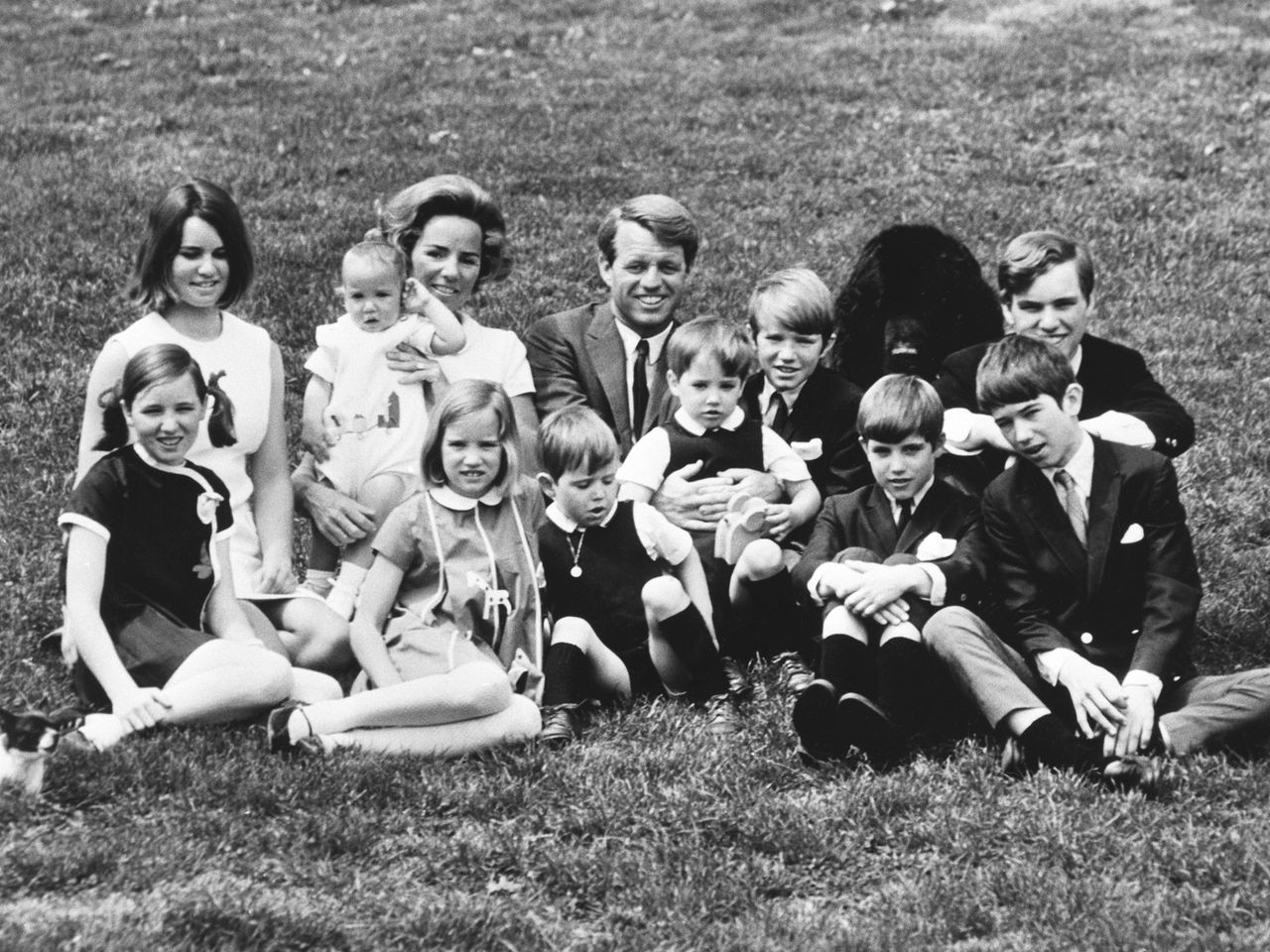 Robert Kennedy with his wife and their ten childrenCredit: Bettman