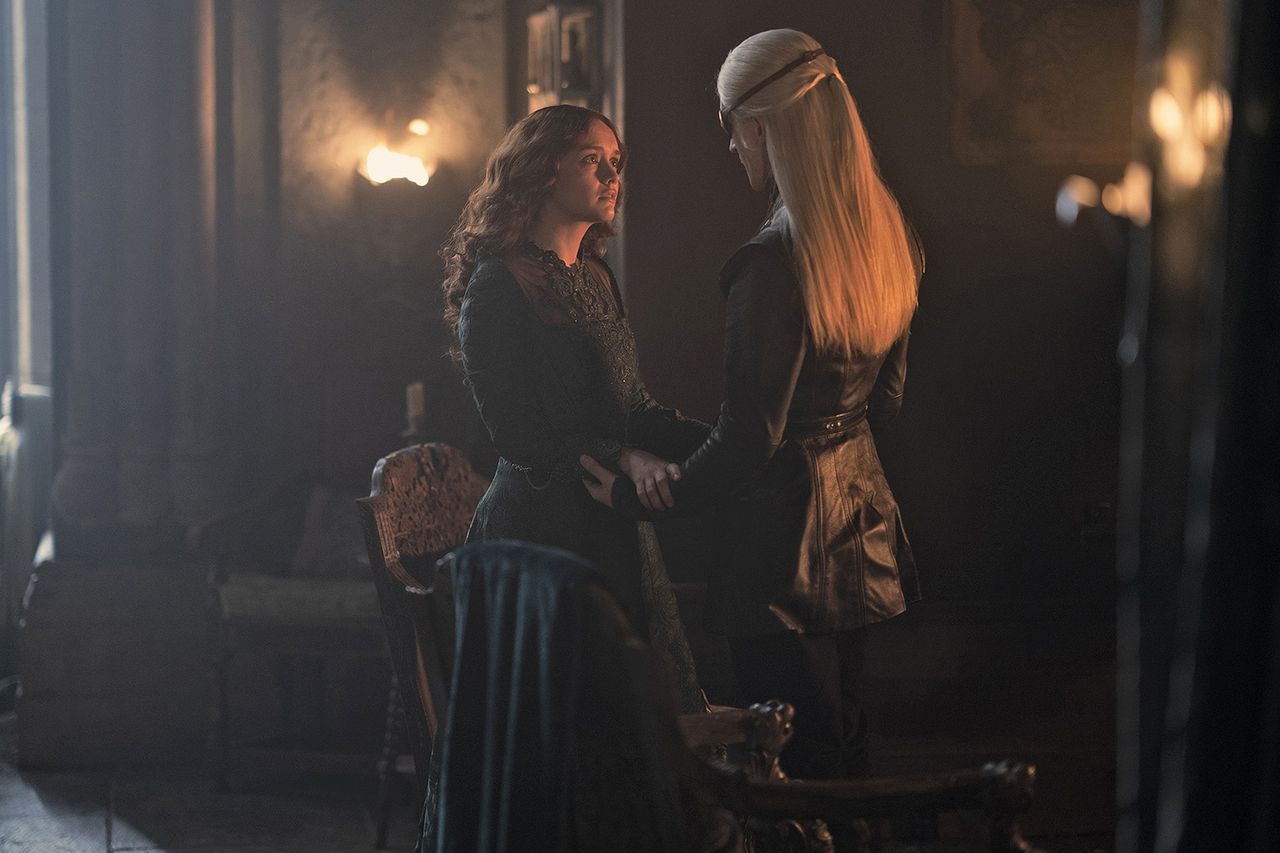 Olivia Cooke as Alicent, Ewan Mitchell as Aemond in 'House of the Dragon' season 1Credit: Ollie Upton/HBO