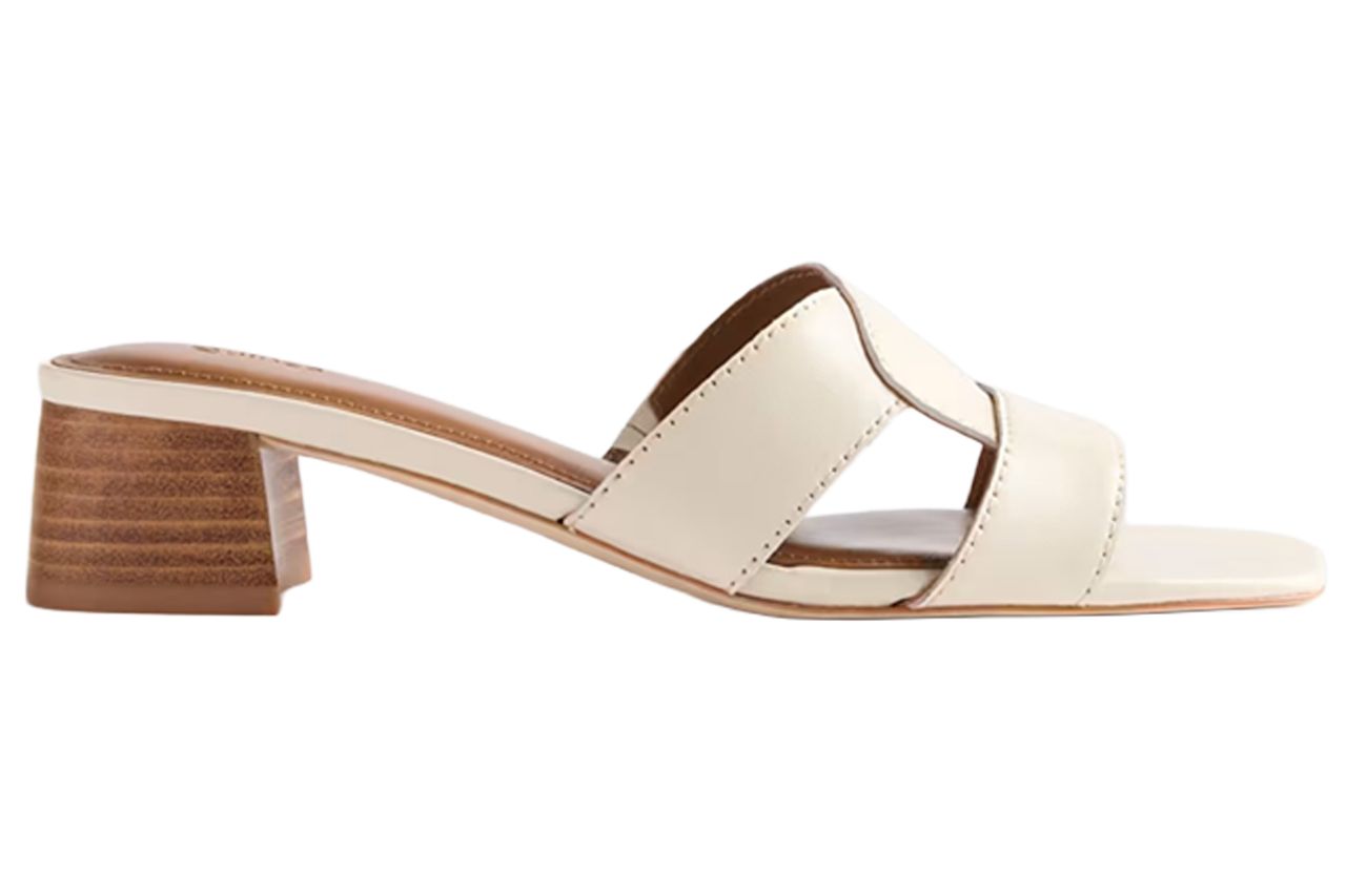 Italian Leather 35mm Wood Block Heel Mule Credit: Quince