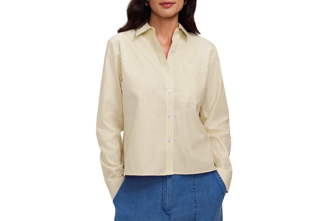 Jodie Stripe Cotton Button-Up Shirt Foxcroft Credit: Nordstrom