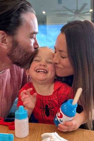 Kaley Cuoco and Tom Pelphrey with their daughter Matilda.Credit: Kaley Cuoco/Instagram