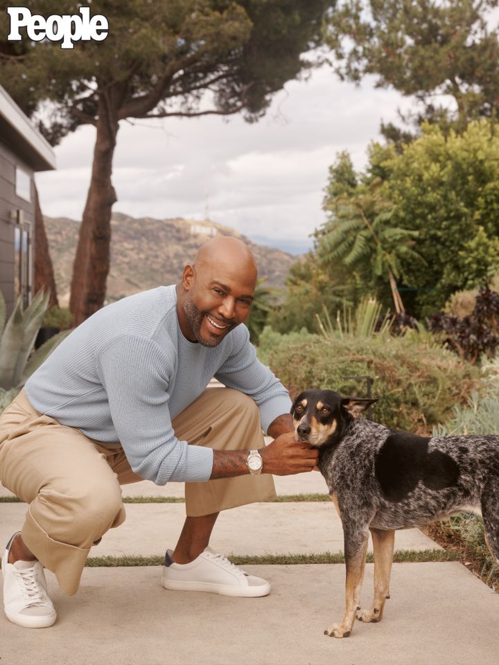 Karamo Brown with his dog Izzy at home in L.A. for PEOPLECredit: Phylicia J.L. Munn