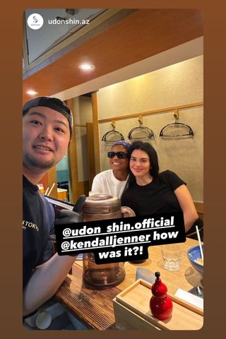 Kendall Jenner in Tokyo.Credit: Udon Shin Restaurant/Instagram