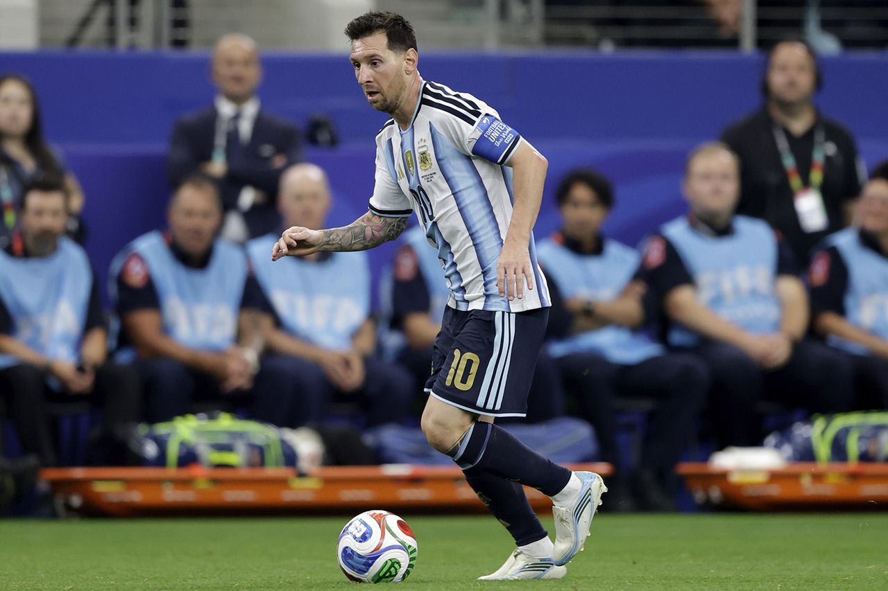 Lionel Messi of Argentina during the World Cup match between Argentina v AustriaCredit: Rico Brouwer/Soccrates/Getty