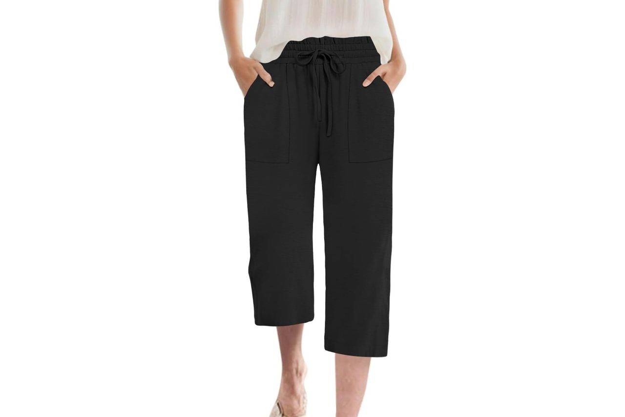 MLXSJ Womens Capri Pants Summer Wide Leg Credit: Amazon