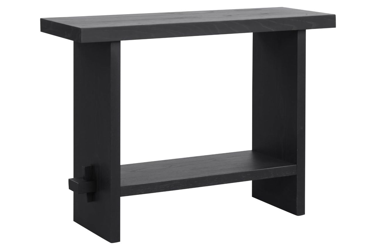 Nathan James Virgo Wood Accent Storage Console Sofa Table, for Entryway, Hallway or Living Room, Reclaimed Black Oak - Set of 2 Credit: Amazon