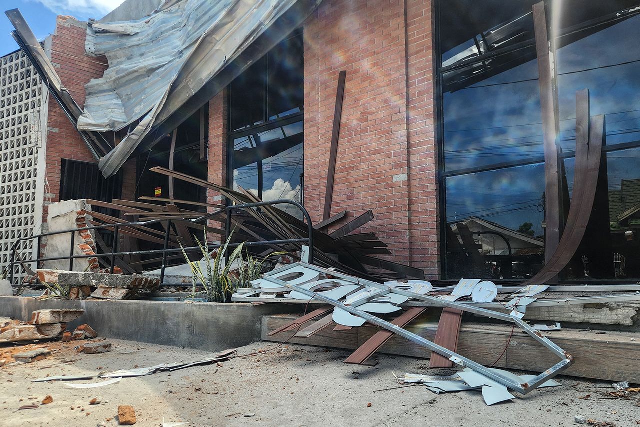 A damaged building is seen following a 6.9-magnitude earthquake in Palu, Indonesia, on June 16Credit: Josua Marunduh / AFP via Getty
