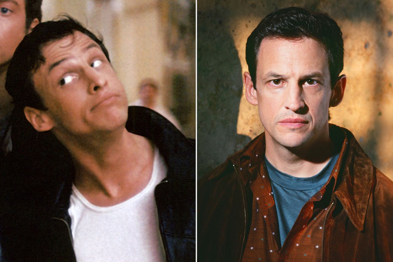 From left: Peter Frechette as Louis DiMucci in 1982's 'Grease 2'; Peter Frechette as George Fraley on season 3 of 'Profiler'Credit: Paramount/Courtesy Everett Collection; Alice S. Hall/NBCU Photo Bank