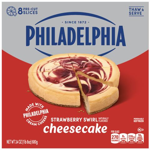 Philadelphia Strawberry Swirl Cheesecake