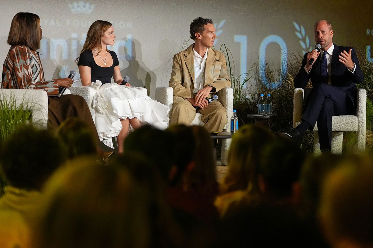 Emma Watson, actor Benedict Cumberbatch listen as Prince William, Prince of Wales speaks during a Business Forum for The Royal Foundation's United for Wildlife on June 22, 2026 in London, EnglandCredit: Kirsty Wigglesworth - WPA Pool/Getty