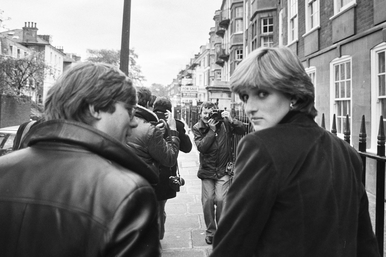 Lady Diana Spencer (1961 - 1997), surrounded by press photographers and reporter Howard Foster shortly before the announcement of her engagement to Charles, Prince of Wales. Princess Diana surrounded by press photographers shortly before the announcement of her engagement to CharlesCredit: Ian Tyas/Keystone/Hulton Archive/Getty
