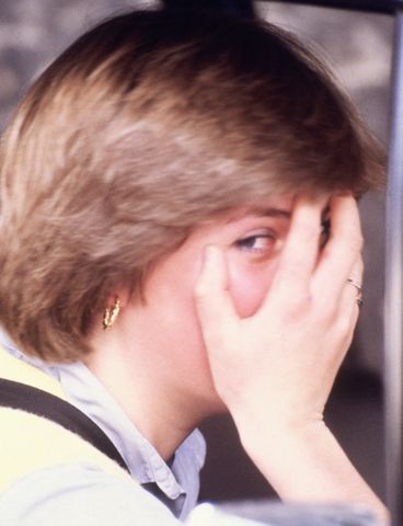 Diana Princess of Wales when as Lady Diana Spencer, her relationship with Prince Charles was first revealed. In this photo she is leaving the Young England kindergarten in Pimlico, London where she was a teacher in September 1980. She is giggling and blushing after having gently reversed her car into a tree, whilst trying to drive and shield her face from the photographer, at the same time. Princess Diana in 1980Credit: David Levenson/Getty