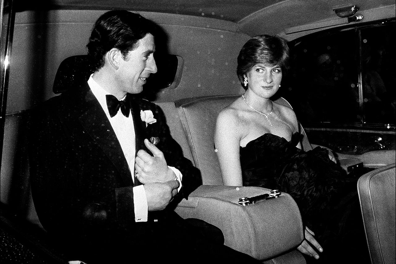 The Prince of Wales and his new fiancee Lady Diana Spencer arrive at Goldsmith Hall in London for a charity recital, March 1981. Diana wears a low-cut Emmanuel gown. King Charles and Princess Diana arrive at Goldsmith Hall in London for a charity recitalCredit: Terry Fincher/Princess Diana Archive/Getty