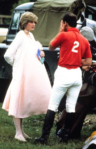Prince Charles, Prince of Wales and Diana, Princess of Wales, wearing a pink maternity dress with a white cardigan, while pregnant with Prince William, attend a polo match at Windsor Great Park, on June 17, 1982 in Windsor, United Kingdom. Diana, Princess of Wales wore the same dress when she attended Royal Ascot earlier that day. Princess Diana in 1982Credit: Anwar Hussein/WireImage