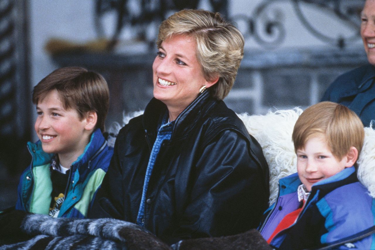 Princess Diana (1961 - 1997) with her sons Prince William (left) and Prince Harry on a skiing holiday in Lech, Austria, 30th March 1993. Princess Diana and her kids on a skiing holiday in Lech, AustriaCredit: Jayne Fincher/Princess Diana Archive/Getty