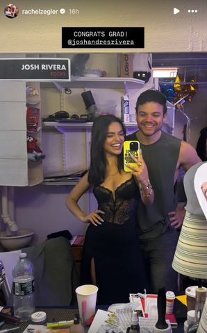 Rachel Zegler and Josh Andrés Rivera backstage at 'The Rocky Horror Show' on BroadwayCredit: Rachel Zegler/Instagram