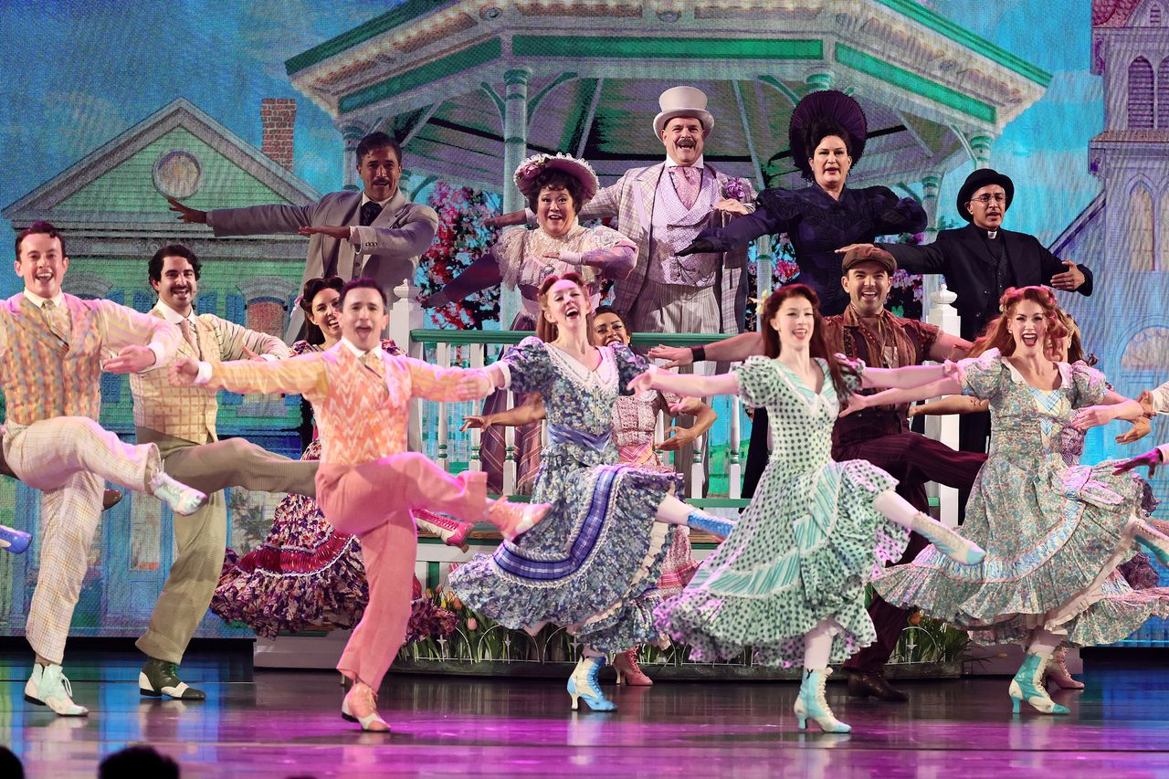 The cast of Schmigadoon! performs onstage during The 79th Annual Tony Awards at Radio City Music Hall on June 07, 2026 Credit: Theo Wargo/Getty