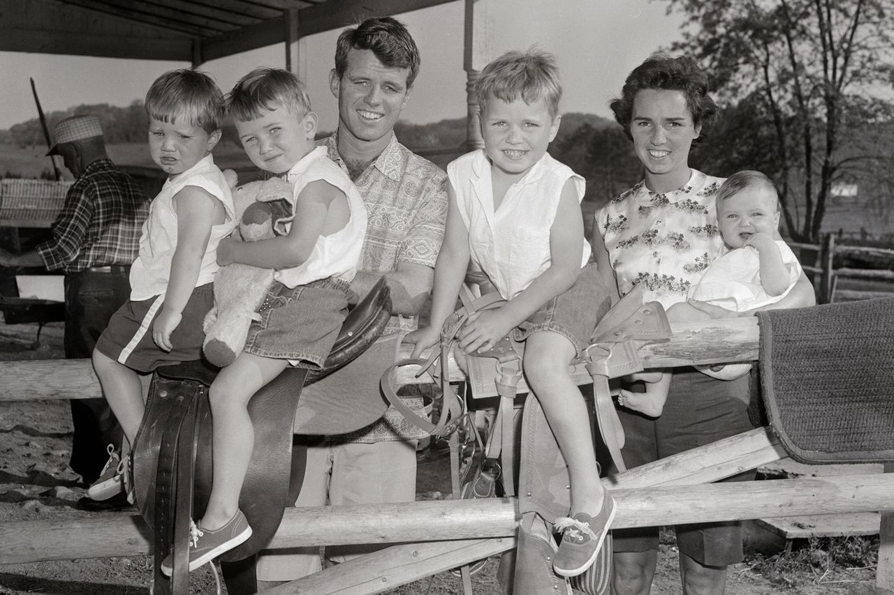Robert and Ethel Kennedy with their childrenCredit: Getty
