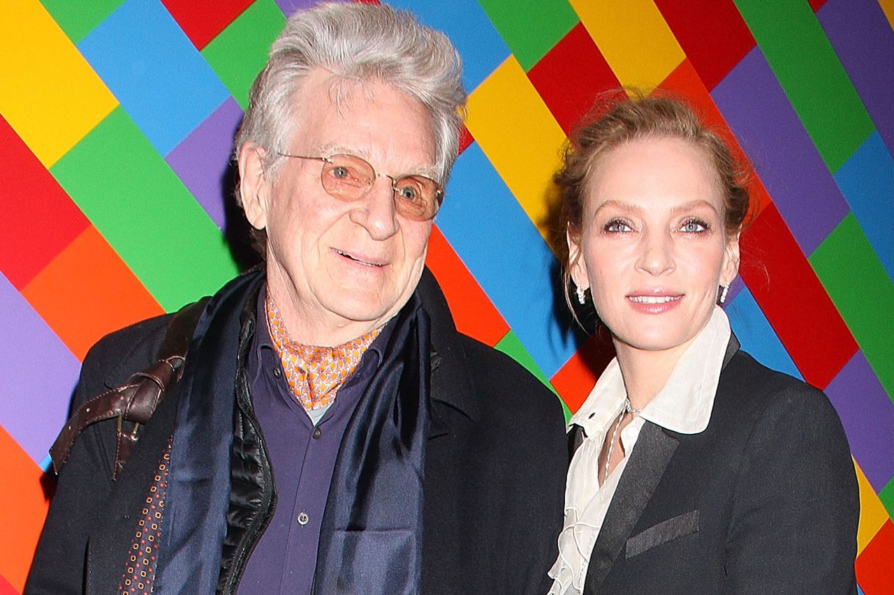 Uma Thurman and Robert Thurman attend the Robert Thurman and Uma Thurman,