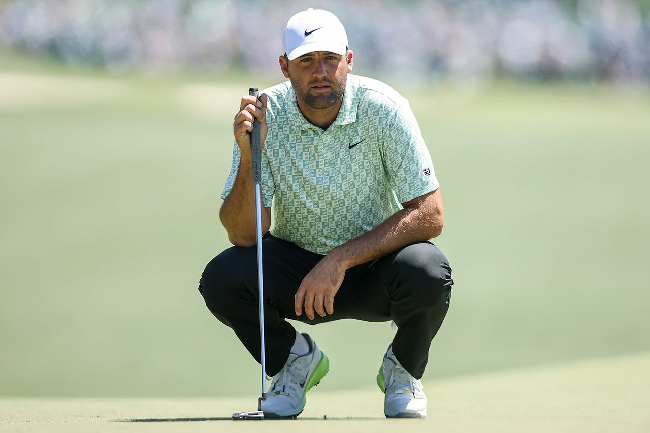 Scottie Scheffler of the United States looks over a putt on the first hole during the first round of the 2026 Masters Tournament at Augusta National Golf Club on April 09, 2026 in Augusta, Georgia Scottie Scheffler finished second at the Masters in 2026.Credit: Hector Vivas/Getty