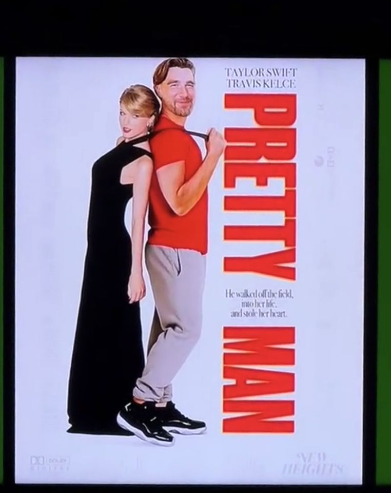 Taylor Swift Makes Surprise Cameo at 'New Heights Live' Swift and Kelce on the 'Pretty Woman' posterCredit: Natasha Dye