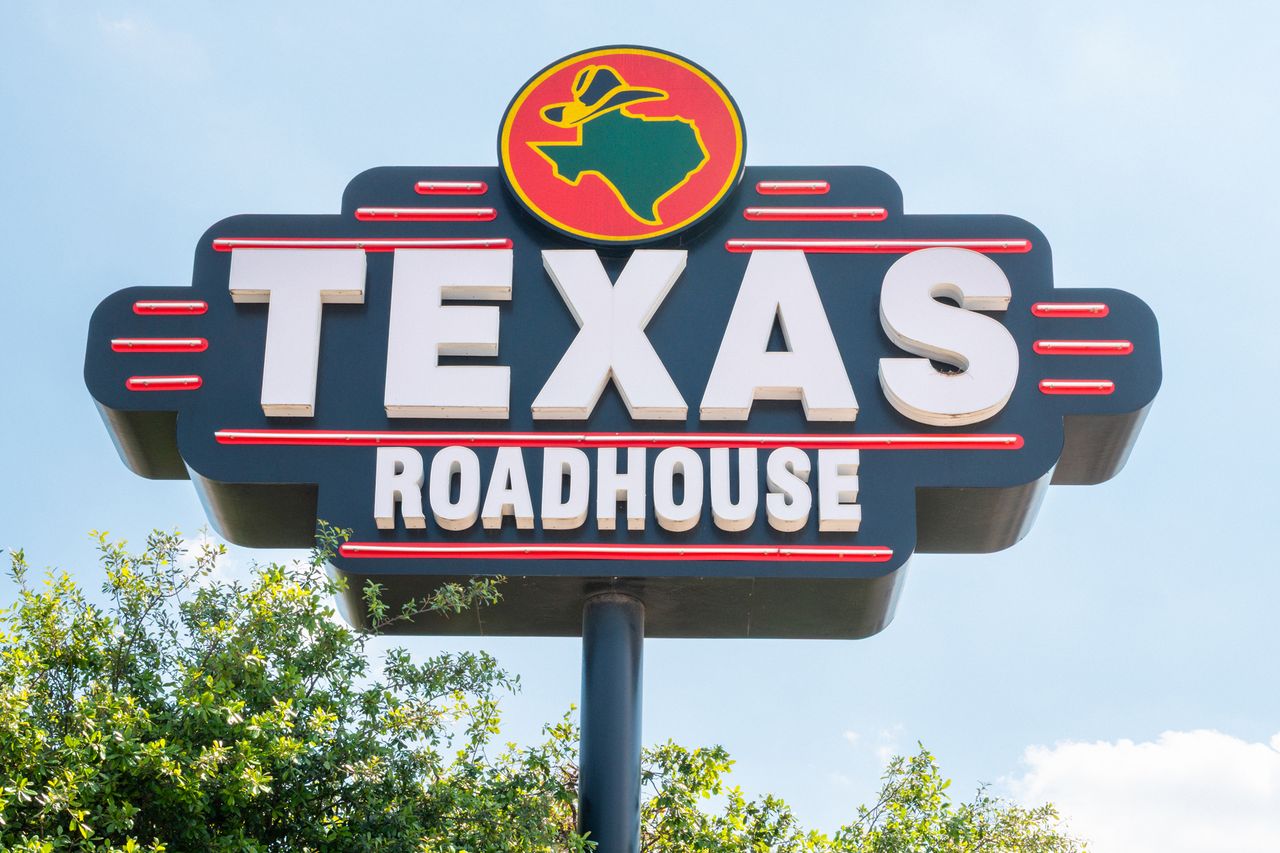 Texas Roadhouse sign.Credit: Brandon Bell/Getty