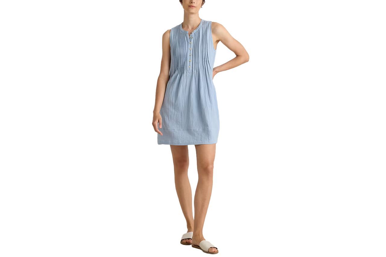 100% Organic Cotton Gauze Sleeveless Swing Dress Credit: Quince