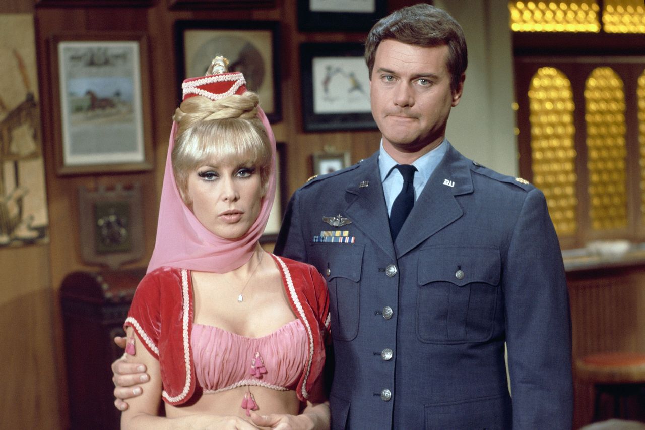 Barbara Eden and Larry Hagman in a 'I Dream of Jeannie' promo photoCredit: NBCU Photo Bank/NBCUniversal via Getty Images via Getty