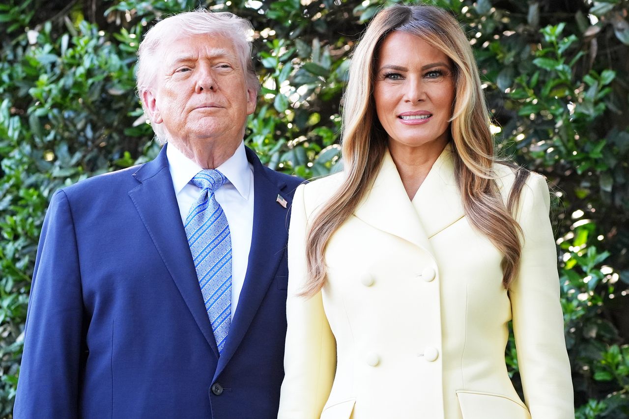 President Donald Trump and first lady Melania Trump visit the White House garden on April 27, 2026Credit: Alex Brandon-Pool/Getty