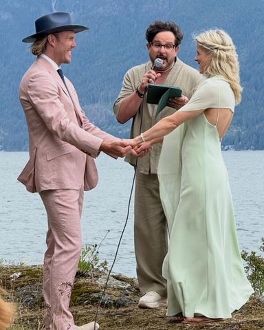 Emily Bett Rickards Marries Riley Howlett Riley Howlett marries Emily Bett RickardsCredit: Jarett Wieselman/Instagram