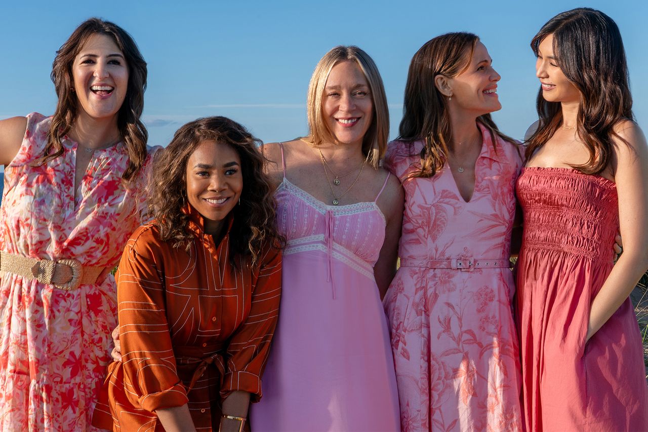 From left: D’Arcy Carden, Regina Hall, Chloë Sevigny, Jennifer Garner and Gemma Chan in ‘The Five Star Weekend’Credit: Seacia Pavao/Peacock