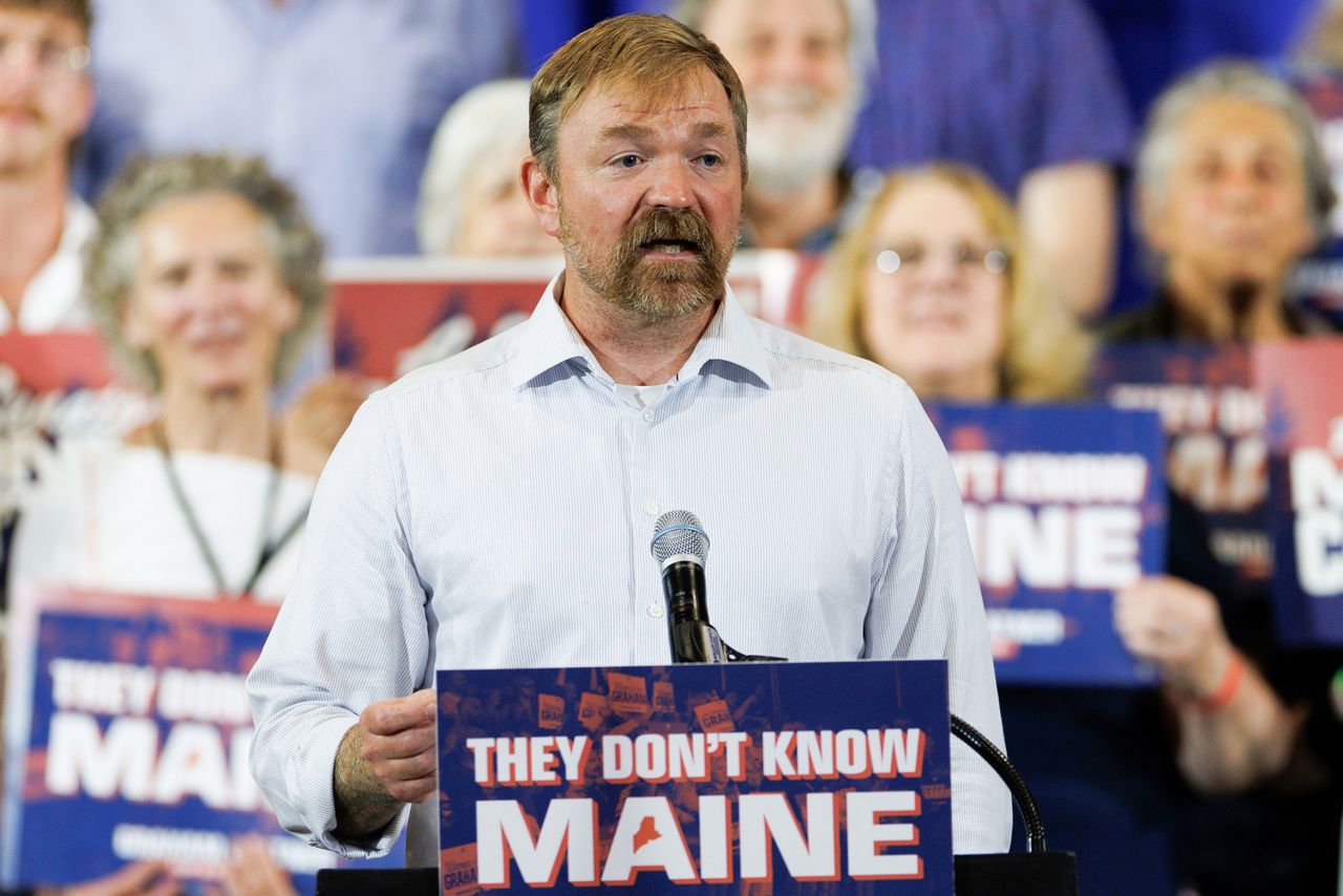 Democratic U.S. Senate candidate Graham Platner, Primary Election event on June 9, 2026 in MaineCredit: CJ Gunther/Getty