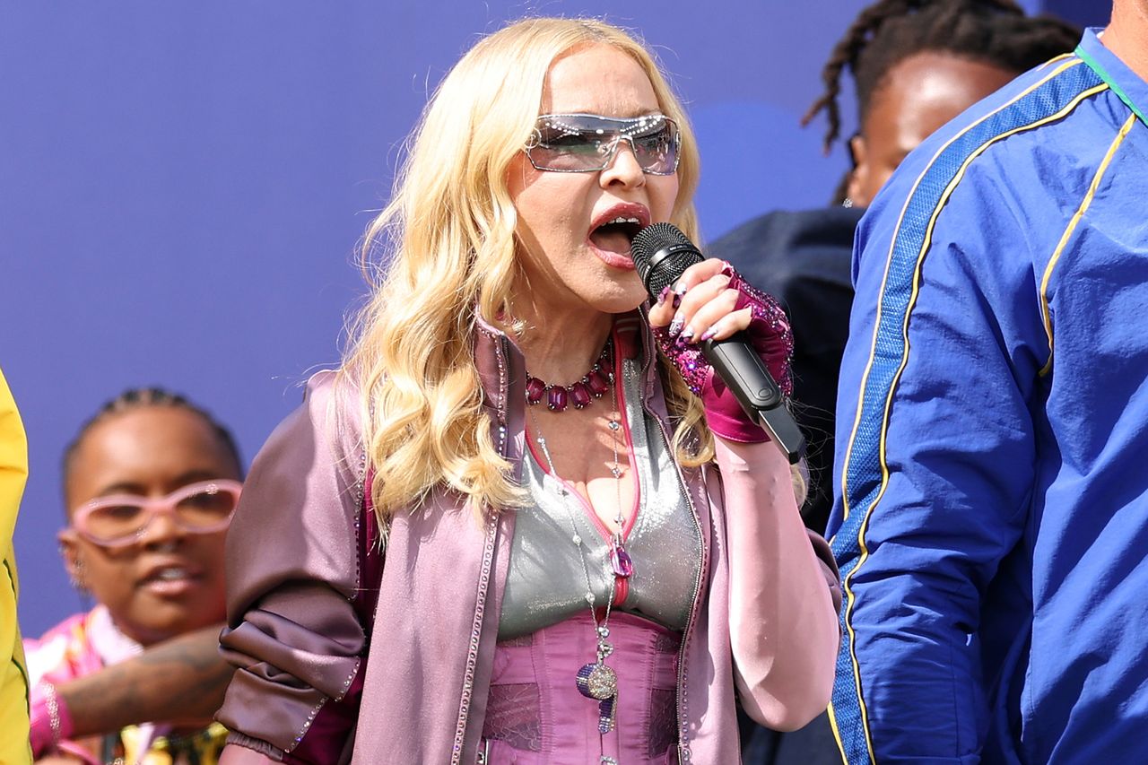 Madonna performs during the Topps Final Halftime Show in the FIFA World Cup 2026 Final match between Spain and Argentina at New York New Jersey Stadium on July 19, 2026 in East Rutherford, New Jersey. Madonna performs at the 2026 FIFA World Cup finalCredit: Michael Regan - FIFA/FIFA via Getty