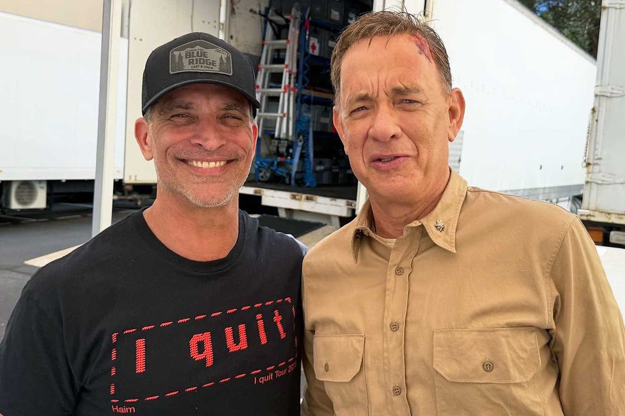 Schaech with Hanks on the set of Greyhound IICredit: Johnathon Schaech/Instagram