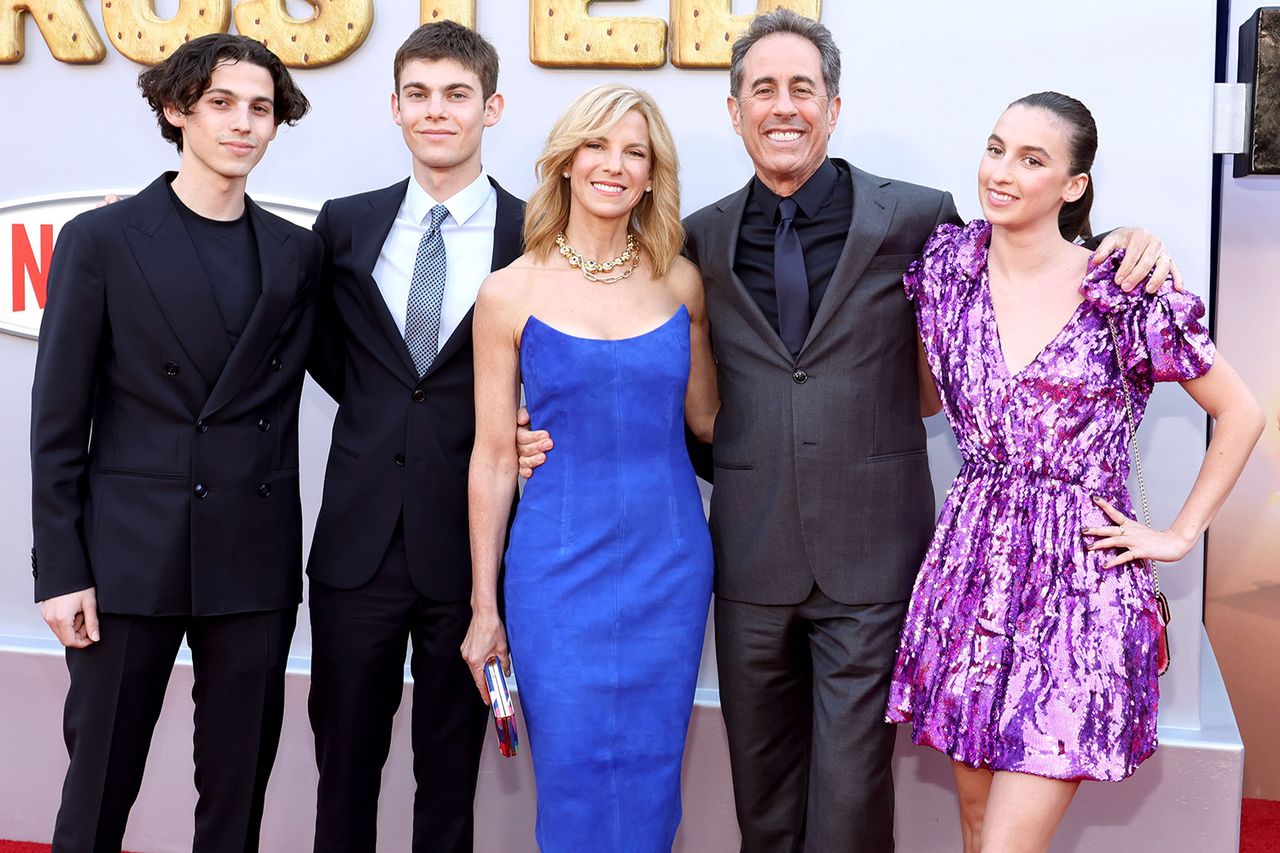Julian Kal Seinfeld, Shepherd Kellen Seinfeld, Jessica Seinfeld, Jerry Seinfeld and Sascha Seinfeld attend the Los Angeles premiere of Netflix's From left: Julian Kal Seinfeld, Shepherd Kellen Seinfeld, Jessica Seinfeld, Jerry Seinfeld and Sascha Seinfeld on April 30, 2024Credit: Amy Sussman/Getty Images