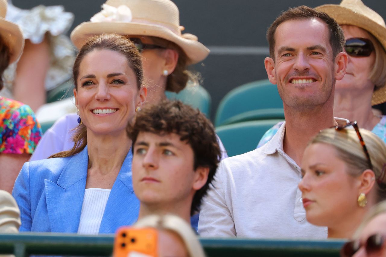 Kate Middleton and Andy Murray at Wimbledon in London on July 2, 2026Credit: CameraSport via Getty