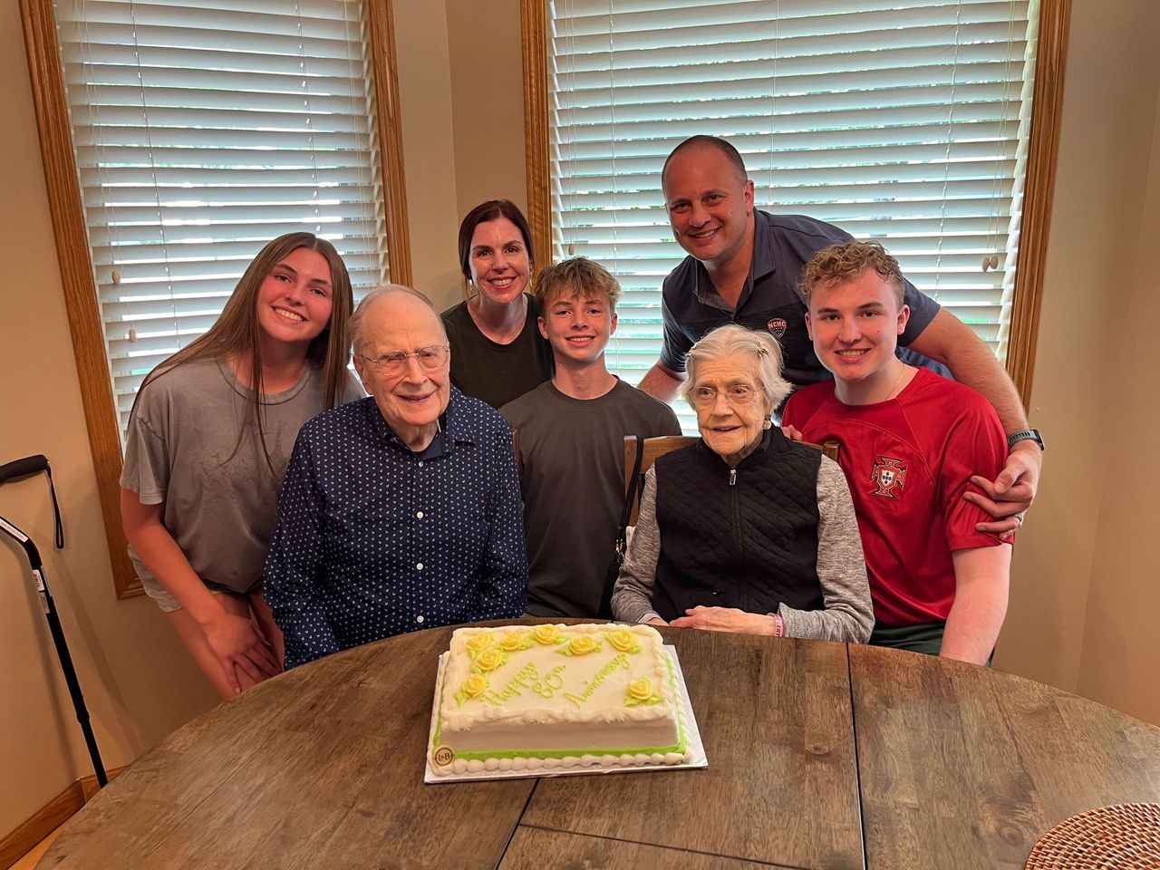 Couple, Both 99, Celebrated 80th Wedding Anniversary Kermit and Betty Eastman surrounded by their family members during their 80th wedding anniversaryCredit: Vicki Landwehr