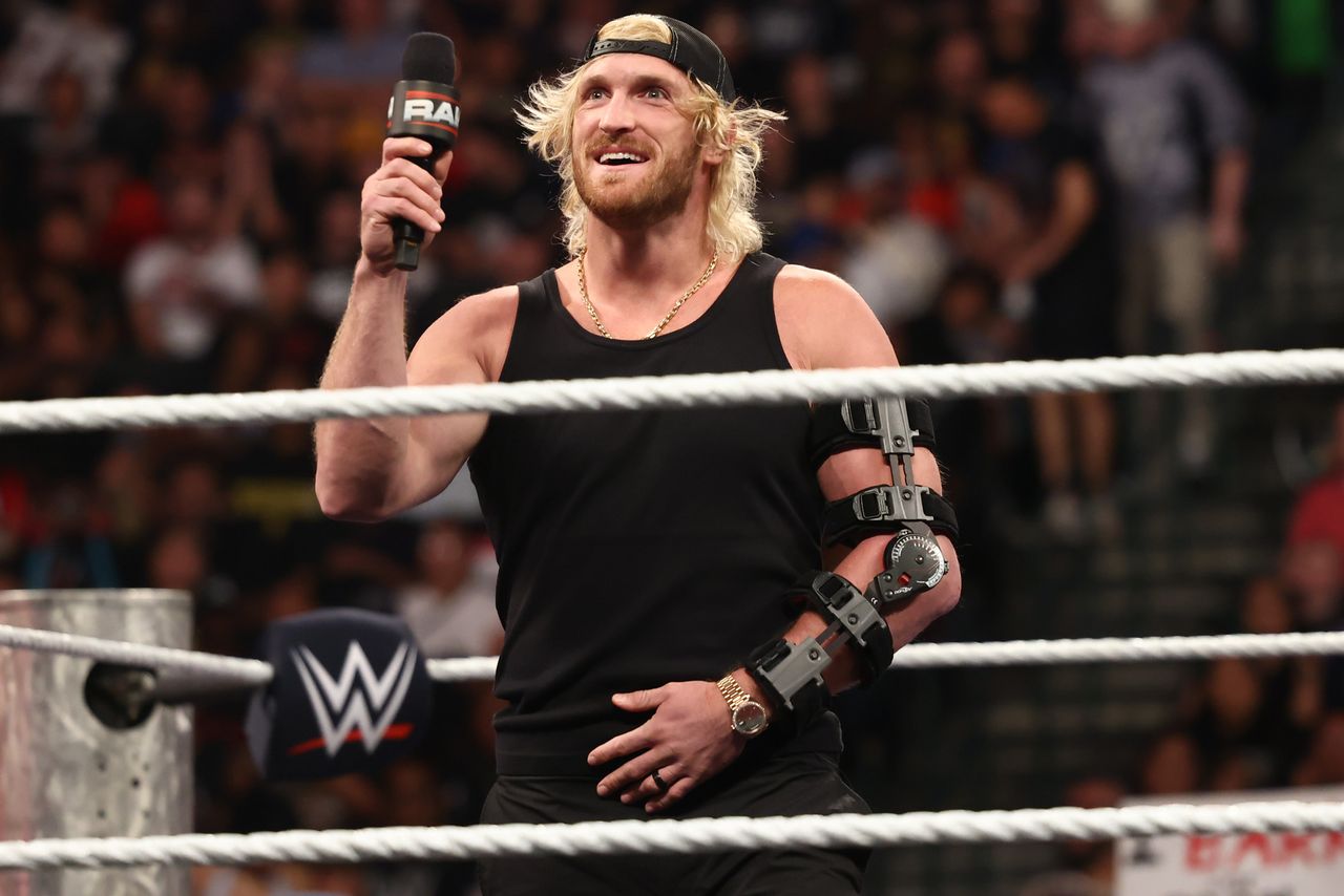 Logan Paul in ring during Monday Night RAW at American Airlines Center on July 13, 2026 in Dallas, TexasCredit: Bradlee Rutledge/WWE via Getty