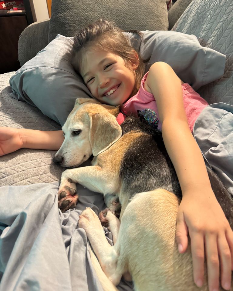 Marshmallow cuddling with Stern’s daughterCredit: Stephanie Stern