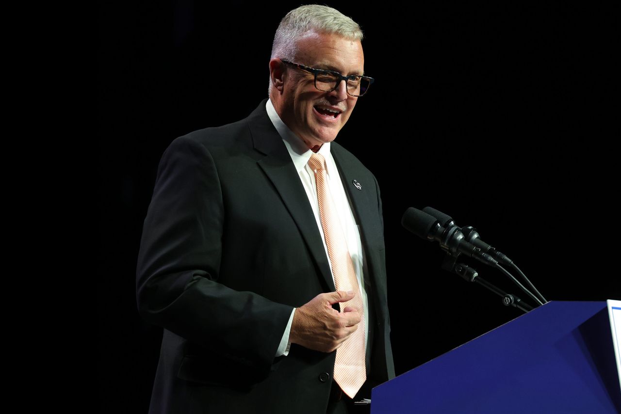 State Rep. Monty Fritts, candidate for Tennessee governor, speaks during the Tennessee Republican Party’s “Statesmen’s Dinner” Saturday, June 27, 2026 at Music City Center.Credit: Alan Poizner-The Tennessean via Imagn