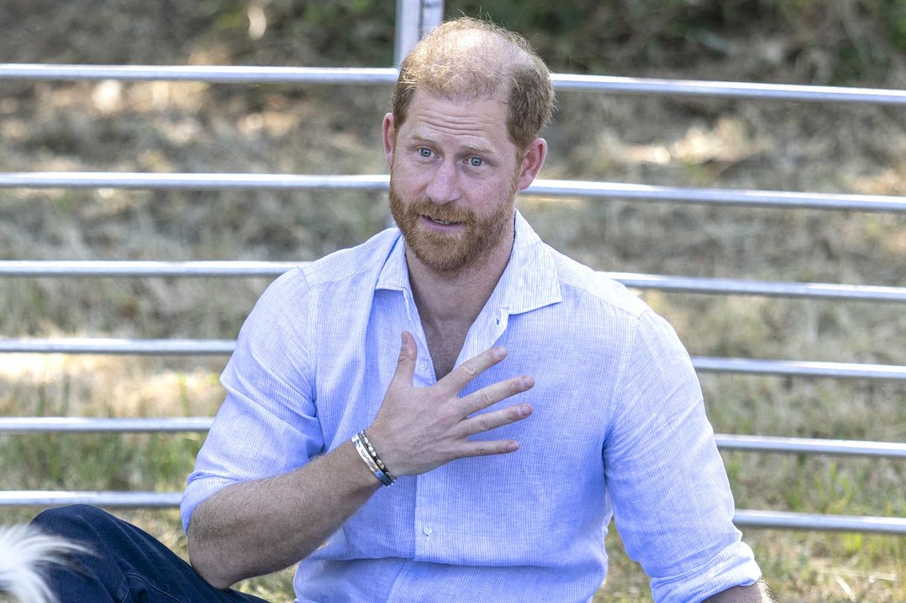 Prince Harry doing goat yoga at Scotty’s Summer FestivalCredit: Heathcliff O'MALLEY / POOL / AFP via Getty