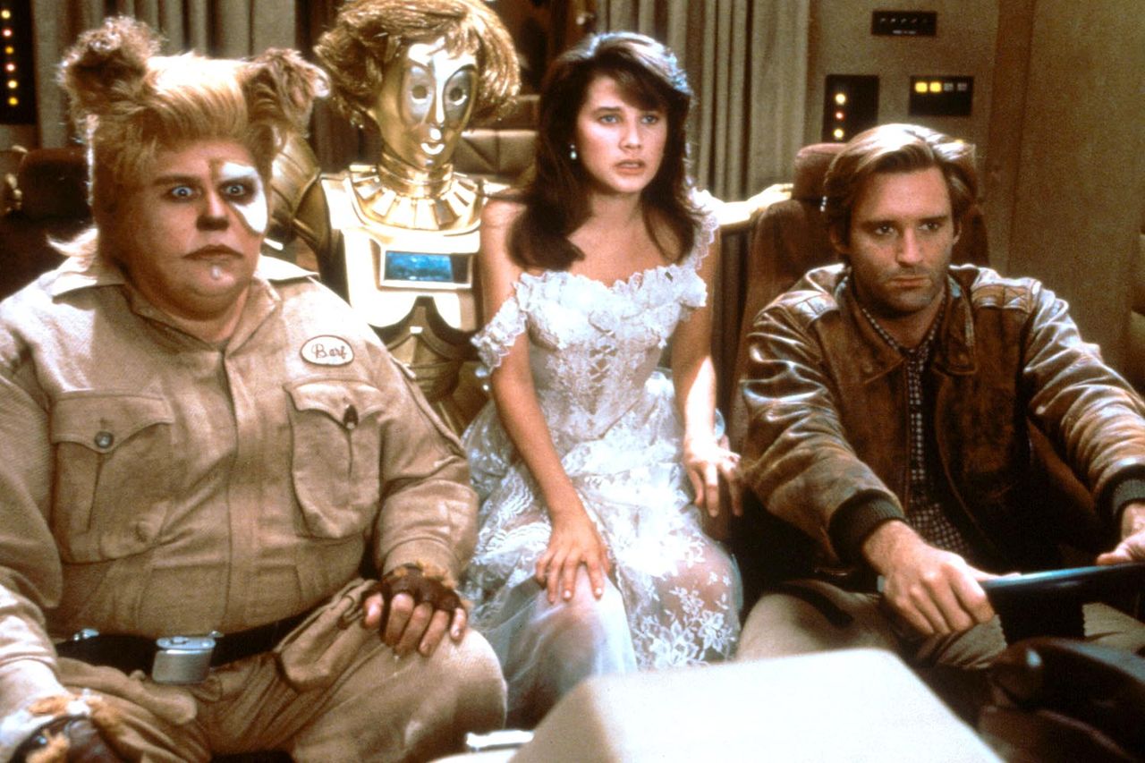 John Candy, Lorene Yarnell, Daphne Zuniga and Bill Pullmen in ‘Spaceballs’Credit: Peter Sorel/MGM/Auto Images/ZUMA Press Wire/Shutterstock