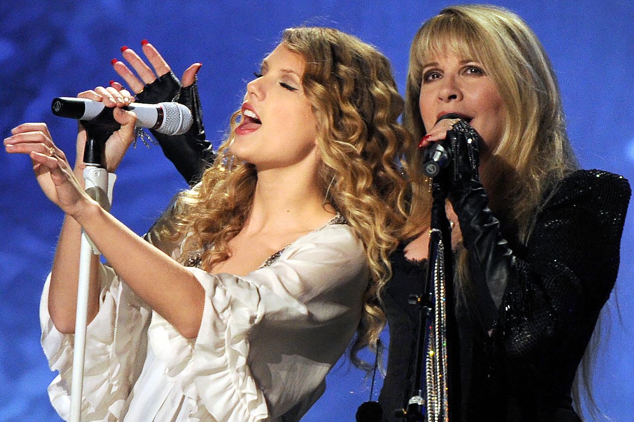 Taylor Swift performs with Stevie Nicks in Los Angeles in January 2010Credit: ROBYN BECK/AFP via Getty