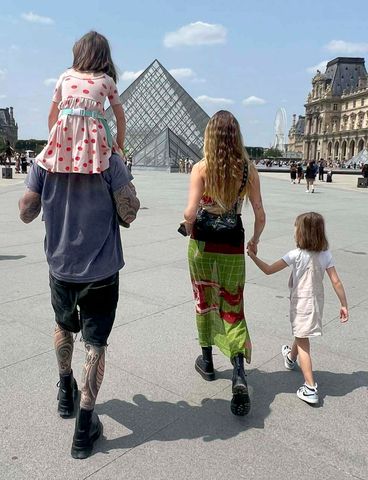 Behati Prinsloo and Adam Levine with their daughters in ParisCredit: Adam Levine/Instagram